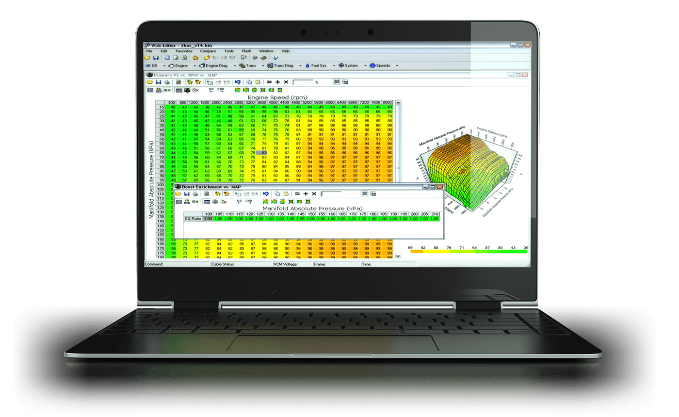 Portátil con editor VCM